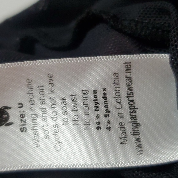 Tinglar Black Sheer Mesh Workout Top long Sleeves Zip Jacket Turtle neck  Size U - Picture 5 of 6